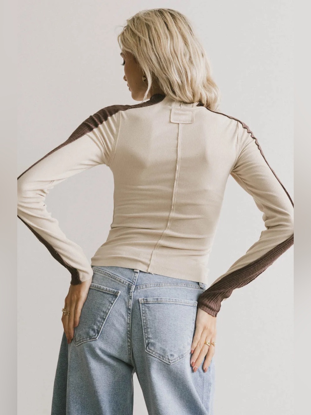 We The Free by Free People Cleo Ribbed Turtleneck Long Sleeved Top - Picture 2 of 7